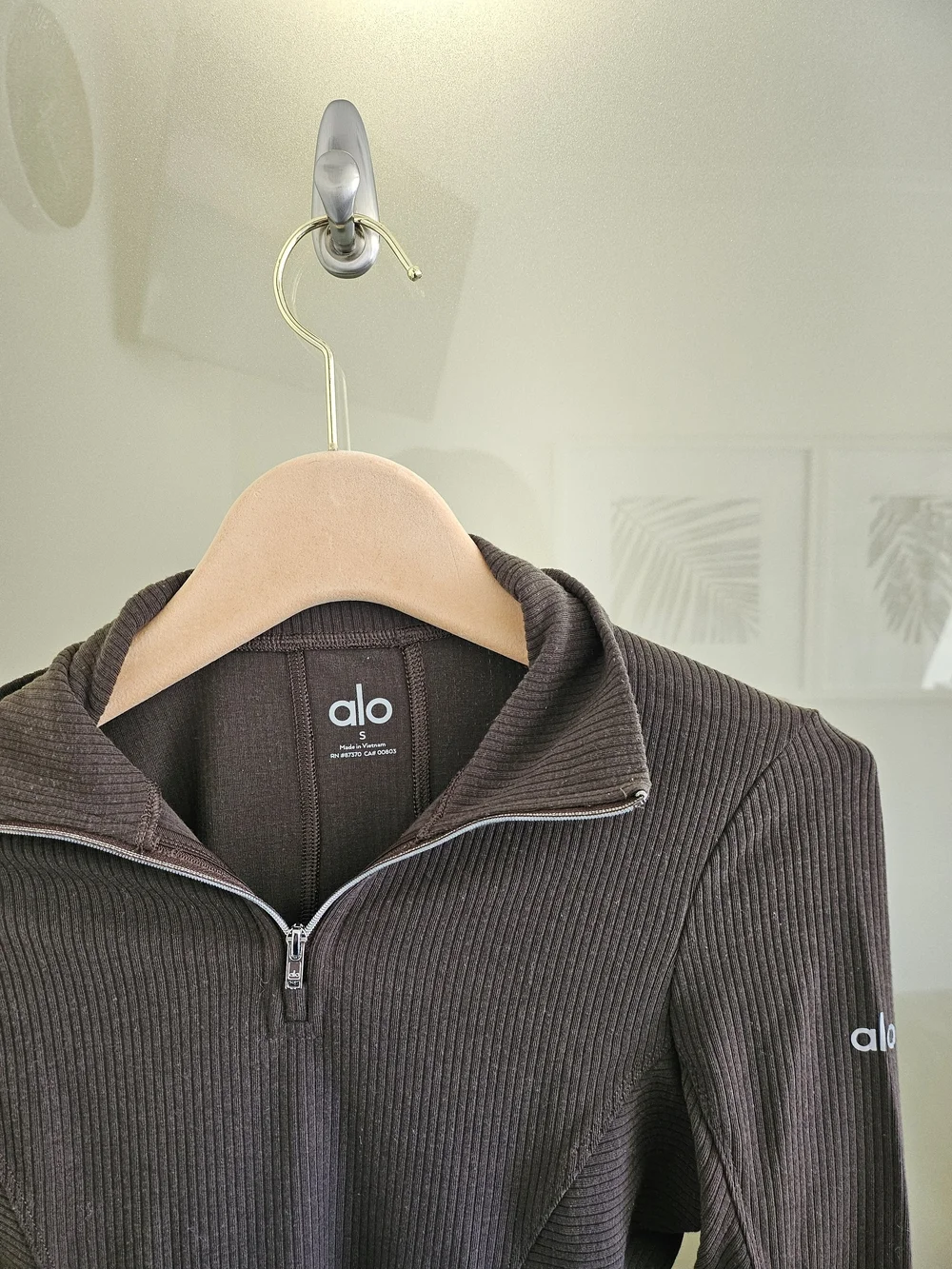 ALO Yoga Ribbed Half-Zip Bodysuit in Brown